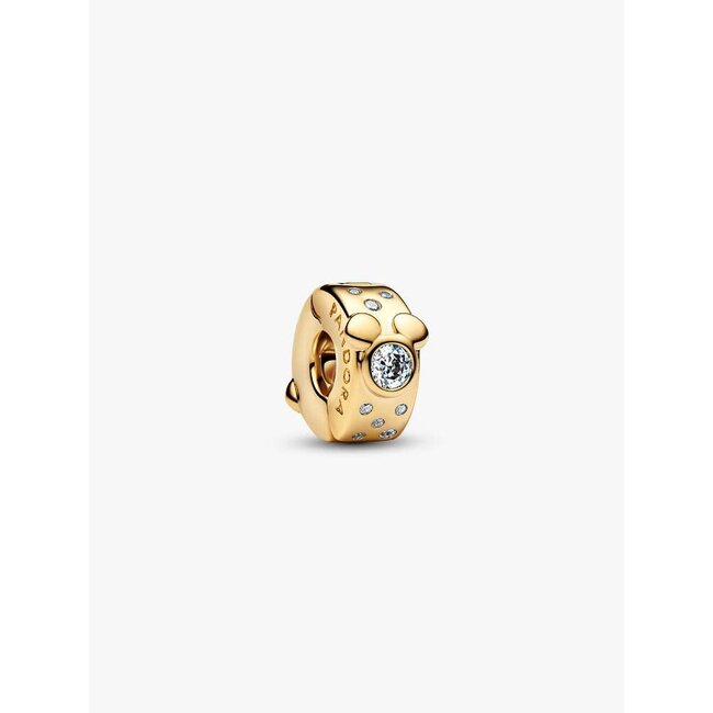 Pandora Pandora Clip 764130C01 Zilver met Geelgouden Plating Disney Mickey Mini Mouse met Zirkonia