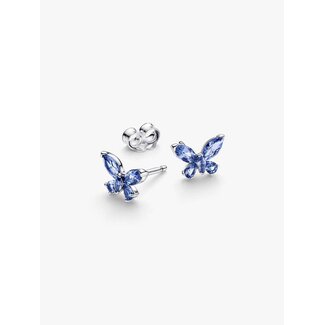 Pandora Pandora Oorbellen 294230C01 Zilver Vlinder met Blauwe Zirkonia