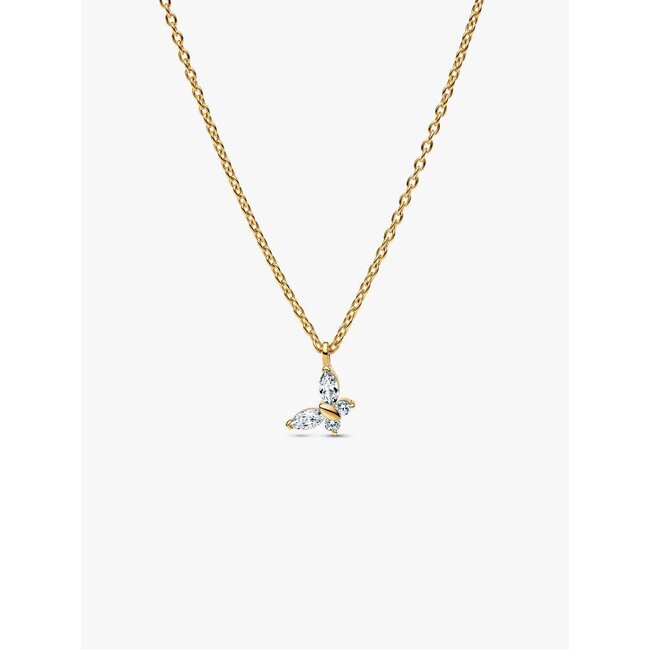 Pandora Pandora Collier 364267C01-45 Zilver met Geelgouden Plating Vlinder met Zirkonia 45cm