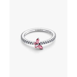 Pandora Pandora Ring 194269C02-52 Zilver Strik met Roze Zirkonia Maat 52