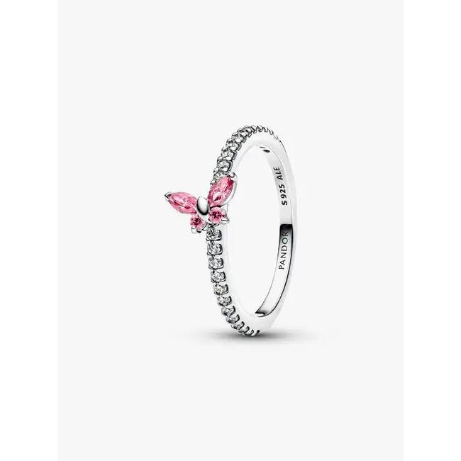 Pandora Pandora Ring 194269C02-52 Zilver Strik met Roze Zirkonia Maat 52