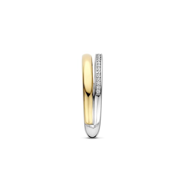 Ti Sento Milano Ti Sento Ring 12392ZY/54 Zilver met Geelgouden Plating met Zirkonia maat 54