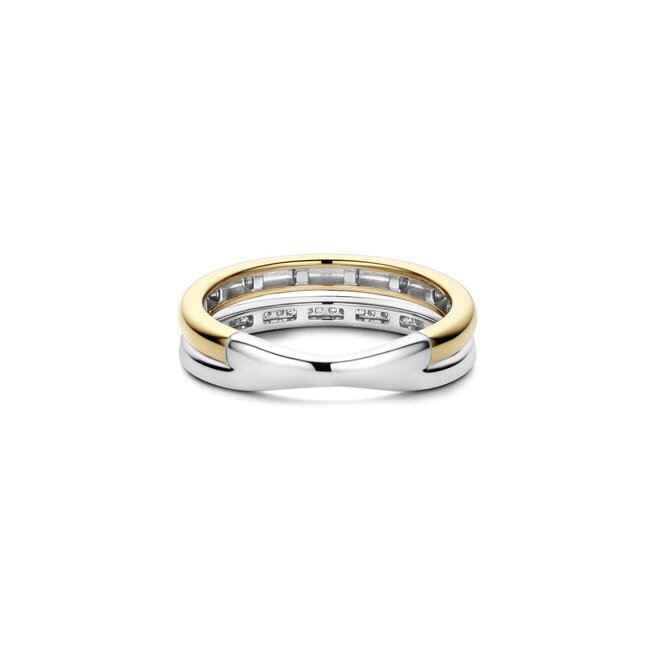 Ti Sento Milano Ti Sento Ring 12392ZY/54 Zilver met Geelgouden Plating met Zirkonia maat 54