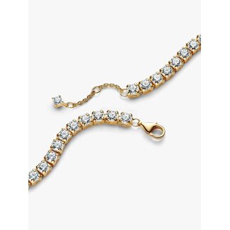 Pandora Pandora Armband 563539C01  Zilver met 14K Geelgouden Plating Tennis met Zirkonia