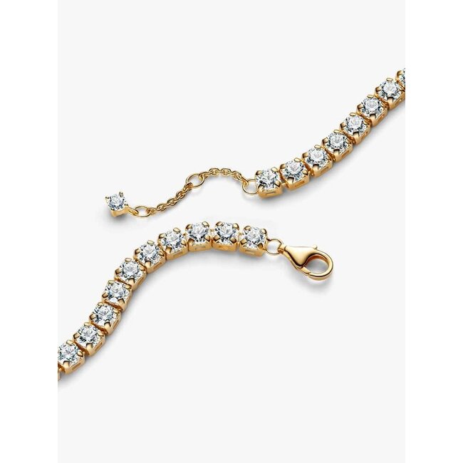 Pandora Pandora Armband 563539C01  Zilver met 14K Geelgouden Plating Tennis met Zirkonia