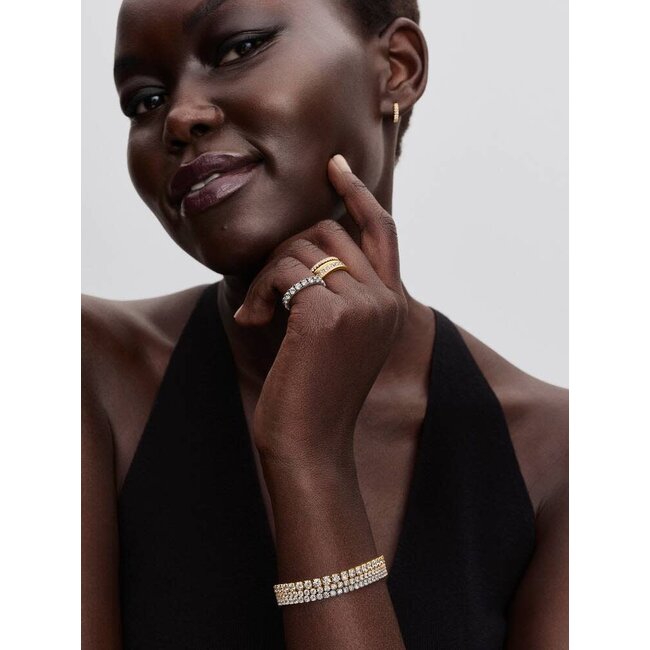 Pandora Pandora Armband 563539C01  Zilver met 14K Geelgouden Plating Tennis met Zirkonia