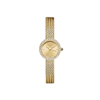 Rosefield Rosefield Horloge MCGMG-M03 Mini Small Edit Staal met Geelgouden Plating Quartz en Zirkonia 20mm