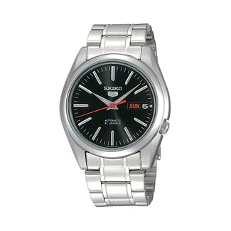 Seiko Seiko Horloge SNKL45K1 5 Staal Automaat met Zwarte Wijzerplaat 38mm