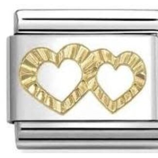 Nomination Nomination schakel  030149-64 Diamond double hearts