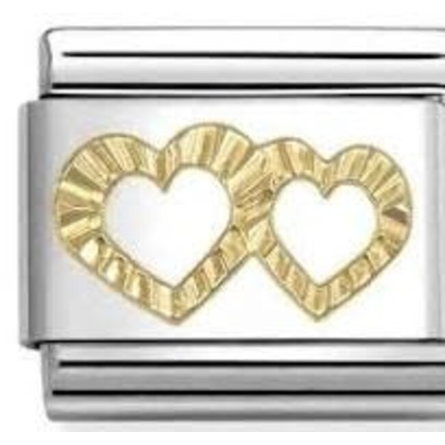 Nomination Nomination schakel  030149-64 Diamond double hearts