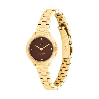 Tommy Hilfiger Tommy Hilfiger Horloge TH1782815 Demi Geelgouden Plating met Bruine Wijzerplaat Quartz 26mm