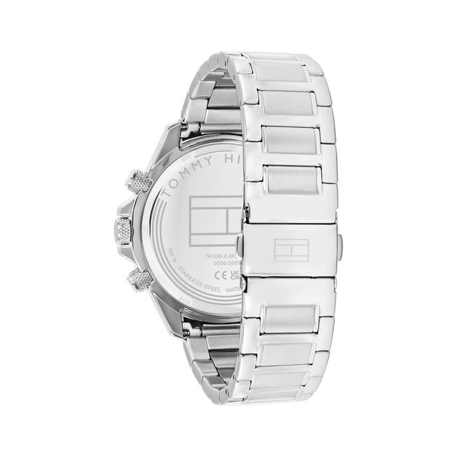 Tommy Hilfiger Tommy Hilfiger Horloge TH1792211 Clark Zilverkleurig met Groene Wijzerplaat Quartz 44mm