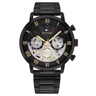 Tommy Hilfiger Tommy Hilfiger Horloge TH1710706 Legend Zwarte Band met Zwart/Grijze Wijzerplaat Quartz 44mm