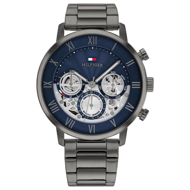 Tommy Hilfiger Tommy Hilfiger Horloge TH1710707 Legend Grijze Band met Blauwe Wijzerplaat 44mm
