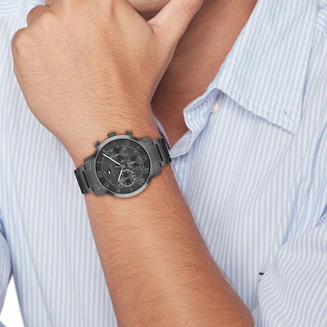 Tommy Hilfiger Tommy Hilfiger Horloge TH1710730 Oxford Grijze Band met Wijzerplaat Quartz 42mm