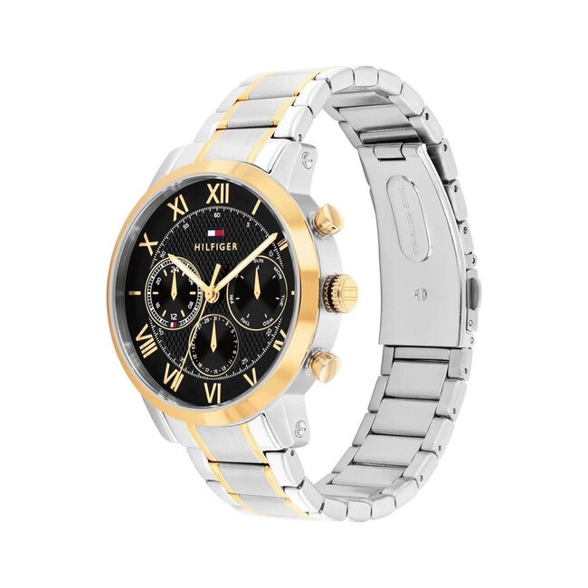 Tommy Hilfiger Tommy Hilfiger Horloge TH1710729 Oxford Bi-Color Band met Zwarte Wijzerplaat 42mm