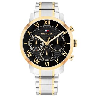 Tommy Hilfiger Tommy Hilfiger Horloge TH1710729 Oxford Bi-Color Band met Zwarte Wijzerplaat 42mm