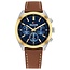 Tommy Hilfiger Tommy Hilfiger Horloge TH1710720 Hudson Bruinleren Band met Blauwe Wijzerplaat Quartz 40mm
