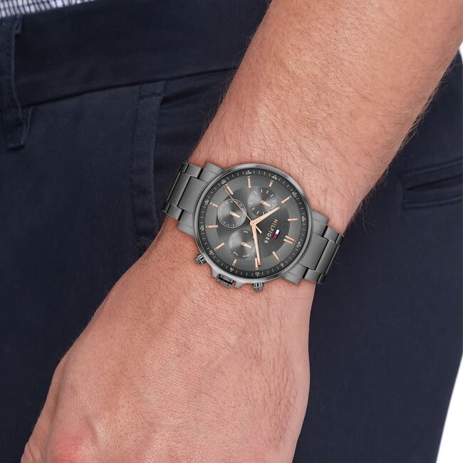 Tommy Hilfiger Tommy Hilfiger Horloge TH1710711 Tyson Grijskleurige Quartz 43mm