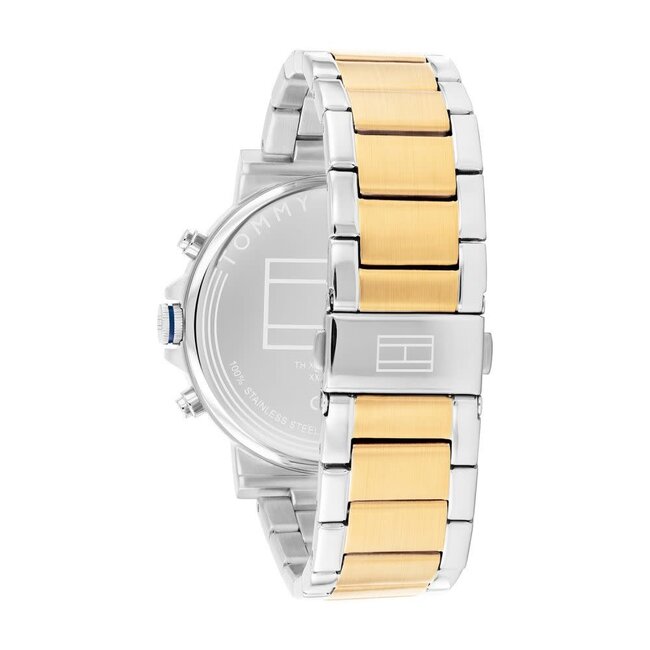 Tommy Hilfiger Tommy Hilfiger Horloge TH1710710 Tyson Bi-Color met Blauwe Wijzerplaat Quartz 43mm