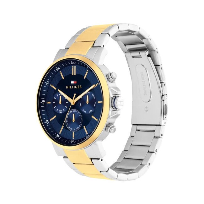 Tommy Hilfiger Tommy Hilfiger Horloge TH1710710 Tyson Bi-Color met Blauwe Wijzerplaat Quartz 43mm