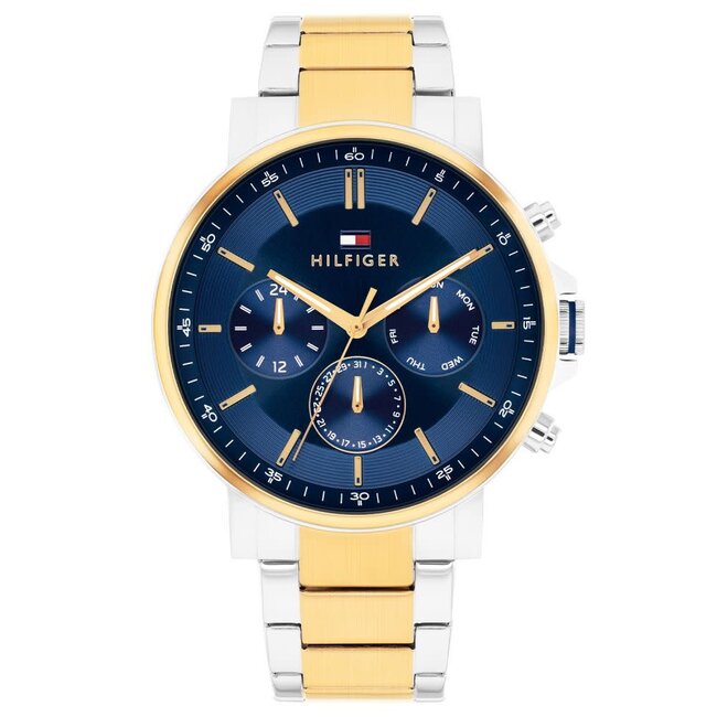 Tommy Hilfiger Tommy Hilfiger Horloge TH1710710 Tyson Bi-Color met Blauwe Wijzerplaat Quartz 43mm