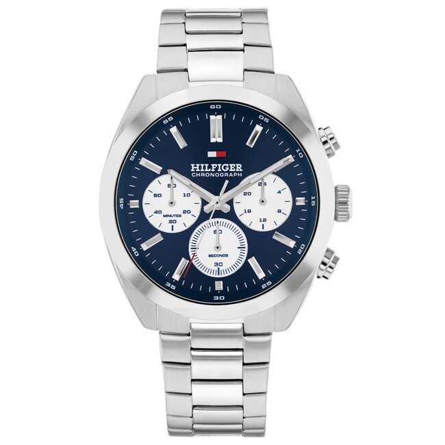 Tommy Hilfiger Tommy Hillfiger Horloge TH1710722 Hudson Zilverkleurige Quartz met Blauwe Wijzerplaat 40mm