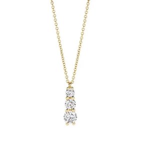 Blush Blush Collier LG3020Y 14k Geelgoud met Drie Briljant Geslepen Lab Grown Diamanten
