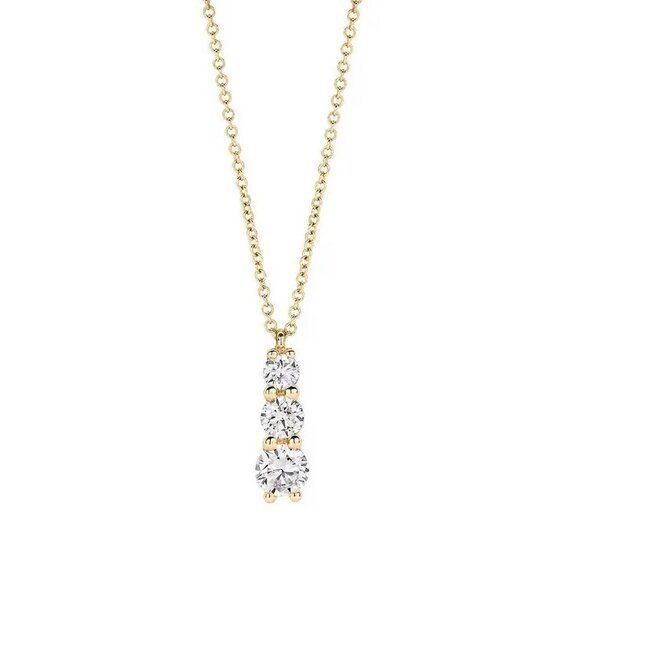 Blush Blush Collier LG3020Y 14k Geelgoud met Drie Briljant Geslepen Lab Grown Diamanten
