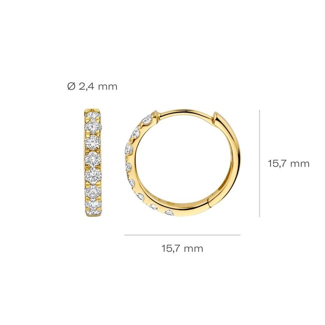 Blush Blush Oorbellen LG7032Y 14k Geelgouden Creolen met Briljant Geslepen Lab Grown Diamant