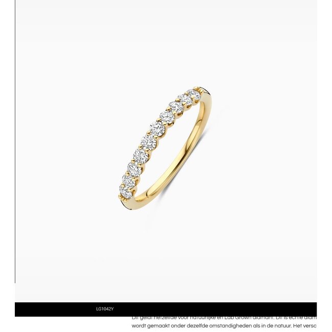 Blush Blush Ring LG1042Y/54 14k Geelgoud met Tien Pavegezette Lab Grown Diamanten
