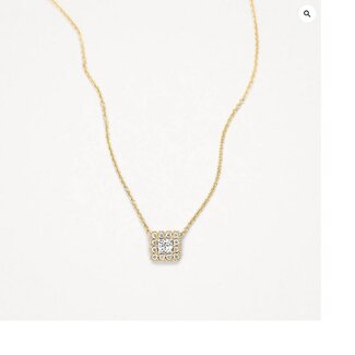Blush Blush Collier 3197YZI 14k Geelgoud met Vierkant met Zirkonia 42cm
