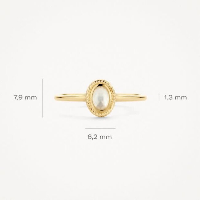 Blush Blush Ring 1239YMQ/58 14k Geelgoud met Quartz en Parelmoer Maat 58