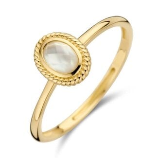 Blush Blush Ring 1239YMQ/58 14k Geelgoud met Quartz en Parelmoer Maat 58