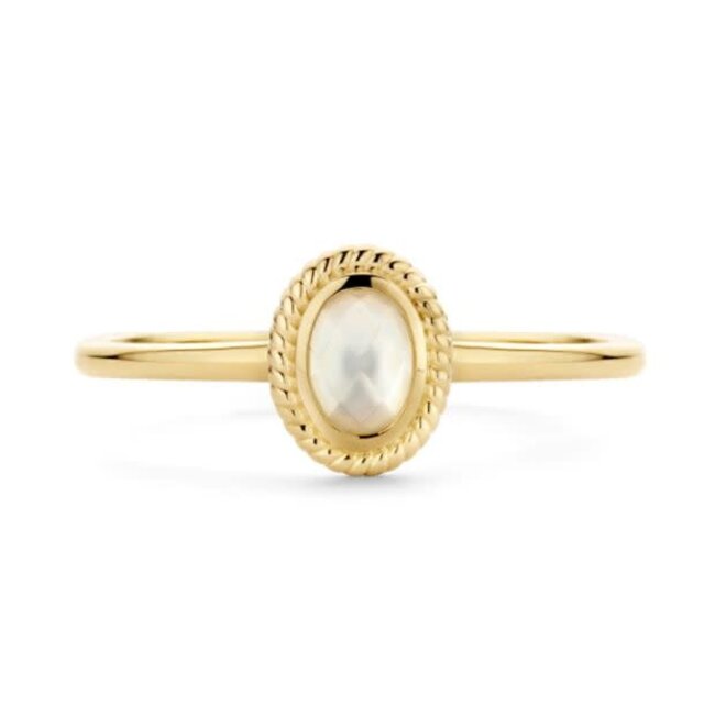 Blush Blush Ring 1239YMQ/58 14k Geelgoud met Quartz en Parelmoer Maat 58