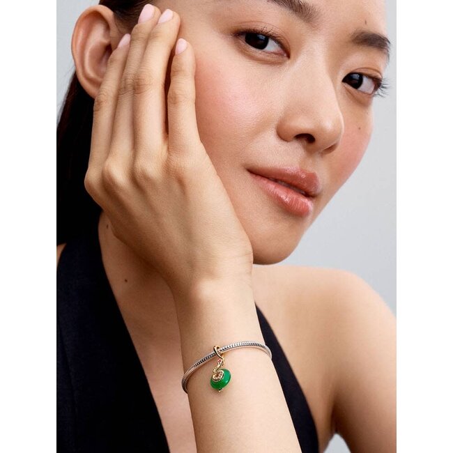 Pandora Pandora Bedel 763617C01 Zilver met 14k Geelgouden Plating Groene Slang