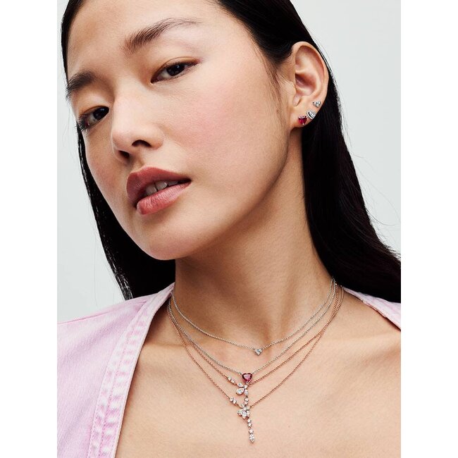 Pandora Pandora Oorbellen 298427C01 Zilver hart met Zirkonia