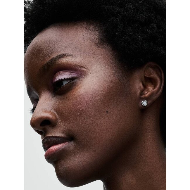 Pandora Pandora Oorbellen 298427C01 Zilver hart met Zirkonia