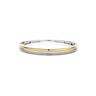 Ti Sento Milano Ti Sento Armband 23086ZY Zilver met Geelgouden Plating met Zirkonia Bangle 60mm