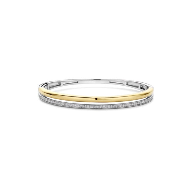 Ti Sento Milano Ti Sento Armband 23086ZY Zilver 14k Geelgouden Plating met Zirkonia Bangle