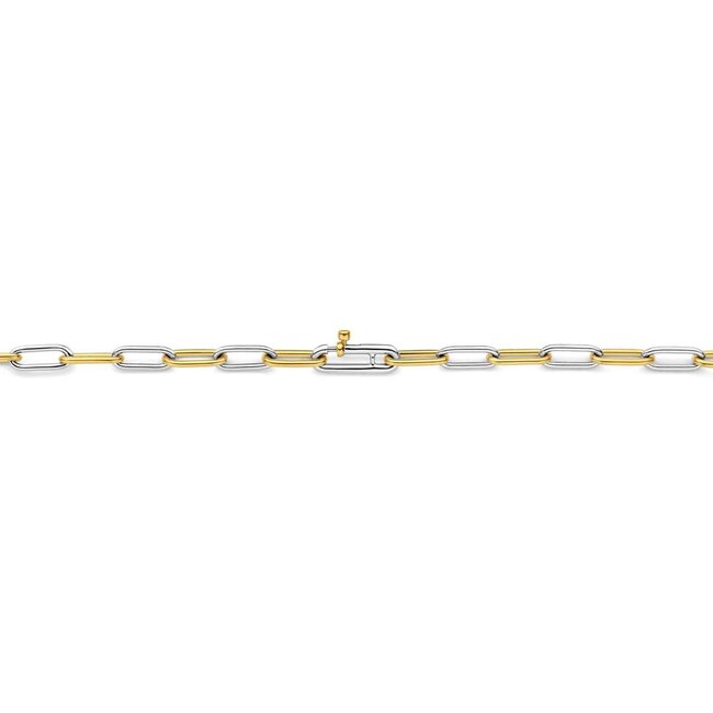 Ti Sento Milano Ti Sento Collier 3947BI/48 Zilver 14k Geelgouden Plating Schakels 48cm