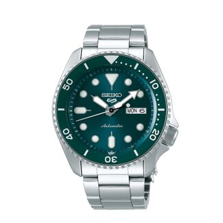 Seiko Seiko Horloge SRPD61K1 5 Sport Staa Automaat 100m Waterdicht met Groenen Wijzerplaat 40mm