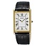 Seiko Seiko Horloge SWR104P1 Staal met Geelgouden Plating Quartz Saffierglas 50m Waterdicht met Zwart Leren Horlogeband 27mm x 38mm