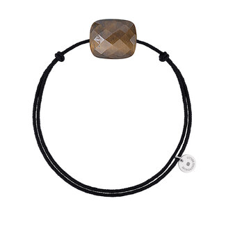 Morganne Bello Morganne Bello Armband 1015X03A113 Friandise Honey Tiger Eye met Zwarte Koort