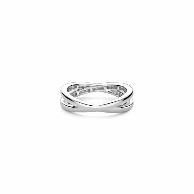 Ti Sento Milano Ti Sento Ring 12373ZI/52 Zilver Dubbel met Zirkonia Maat 52