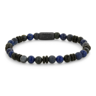 Rebel & Rose Rebel & Rose Armband RR-60148-B-L Variations Mix Blue 6mm Maat L