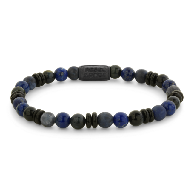Rebel & Rose Rebel & Rose Armband RR-60148-B-L Variations Mix Blue 6mm Maat L