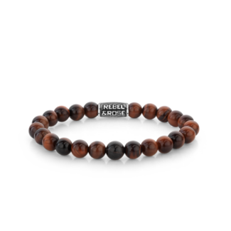 Rebel & Rose Rebel & Rose Armband RR-80103-V-L Tiger Red Vintage 8mm Maat L