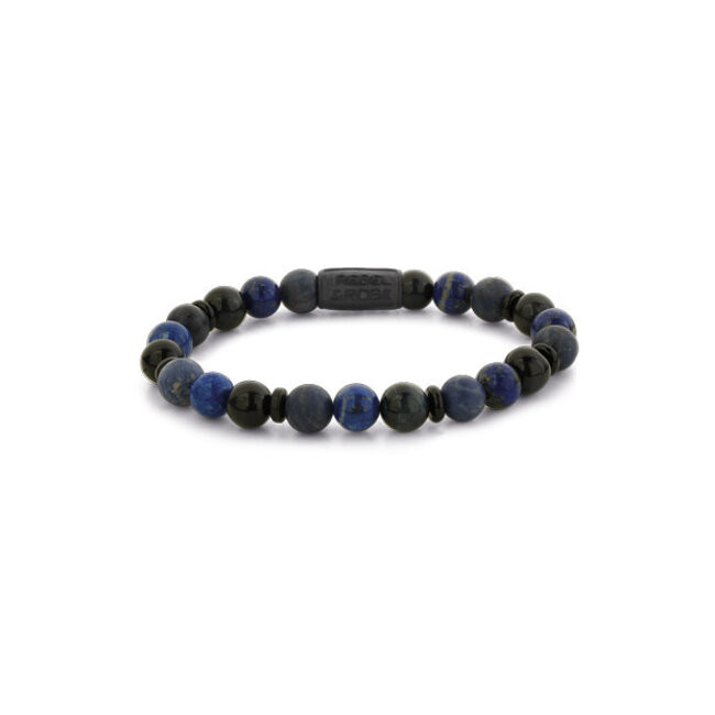 Rebel & Rose Rebel & Rose Armband RR-80124-B-L Variation Mix Blue 8mm Maat L