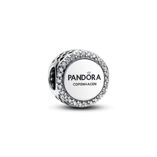 Pandora Pandora Bedel 792016CZ_E070 Zilver met Pandora Logo en Zirkonia